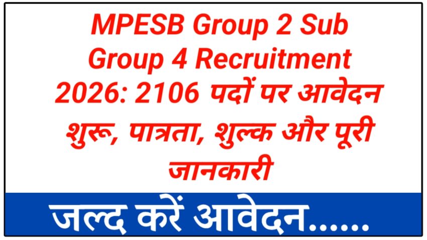 MPESB Group 2 Sub Group 4 Recruitment 2026